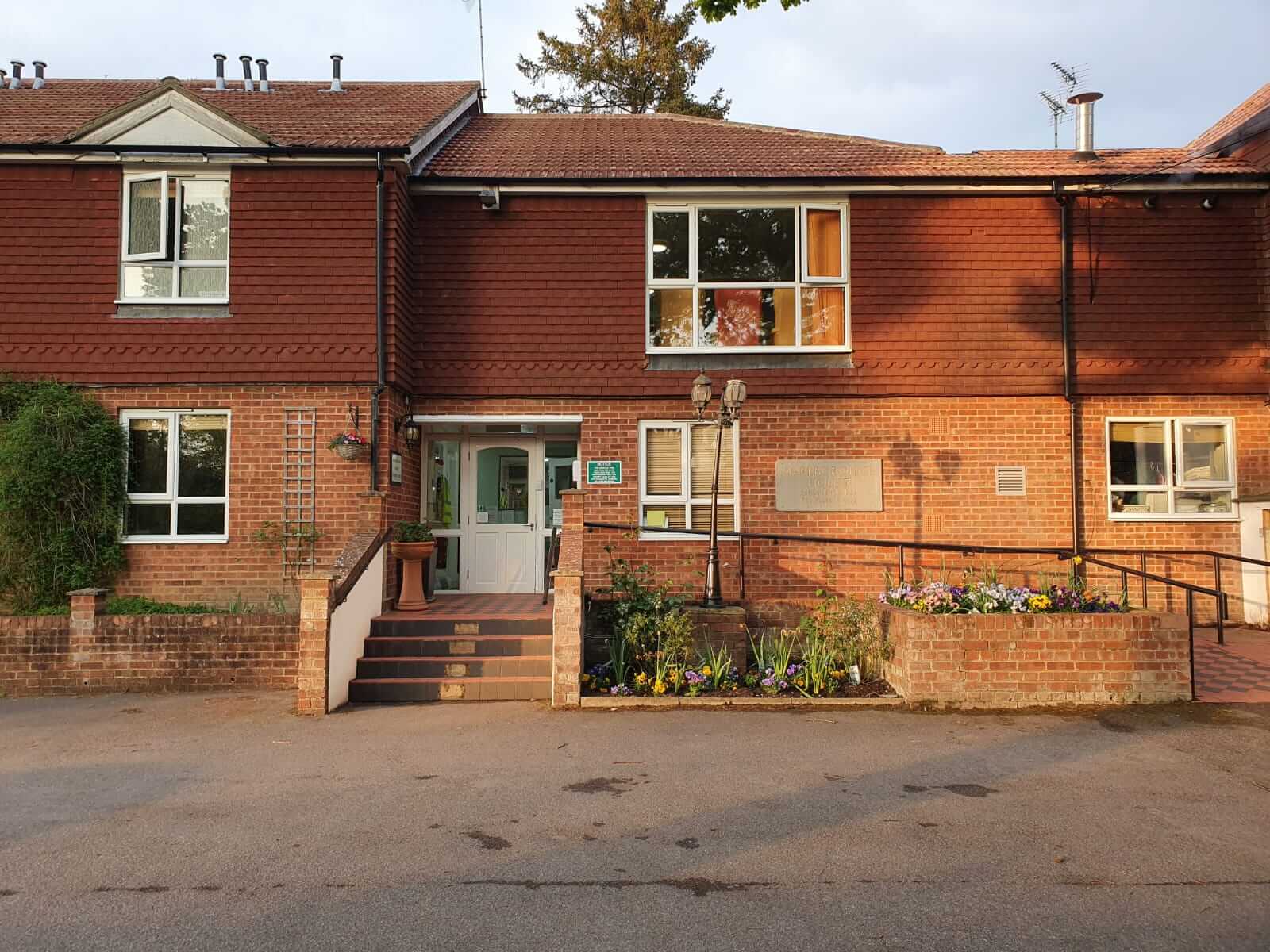 Steps and ramp leading up to Marlborough House Care Home.